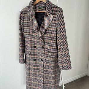 Ralph Lauren Black and Pea/ Trench Wool Coat